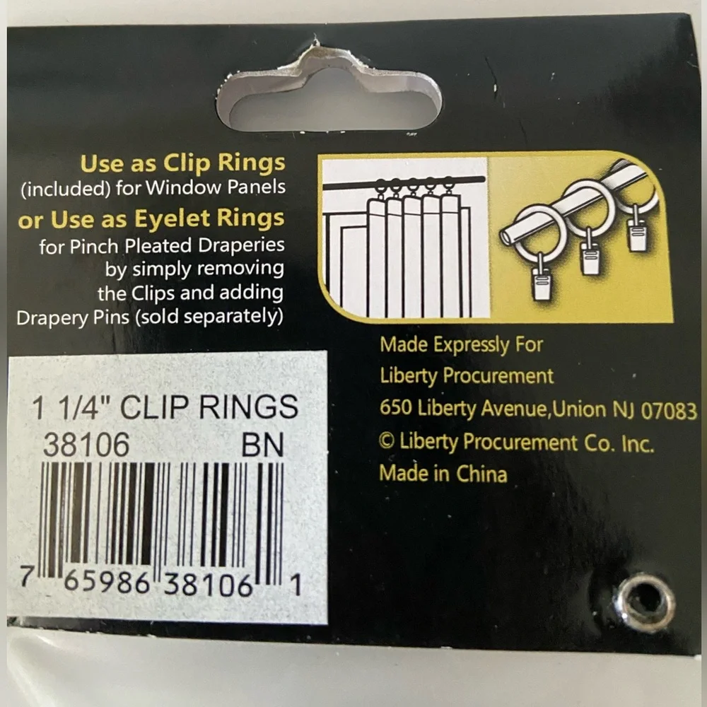 BED BATH & BEYOND CAMBRIA CAUSAL 3 PACKS CURTAINS RING CLIPS